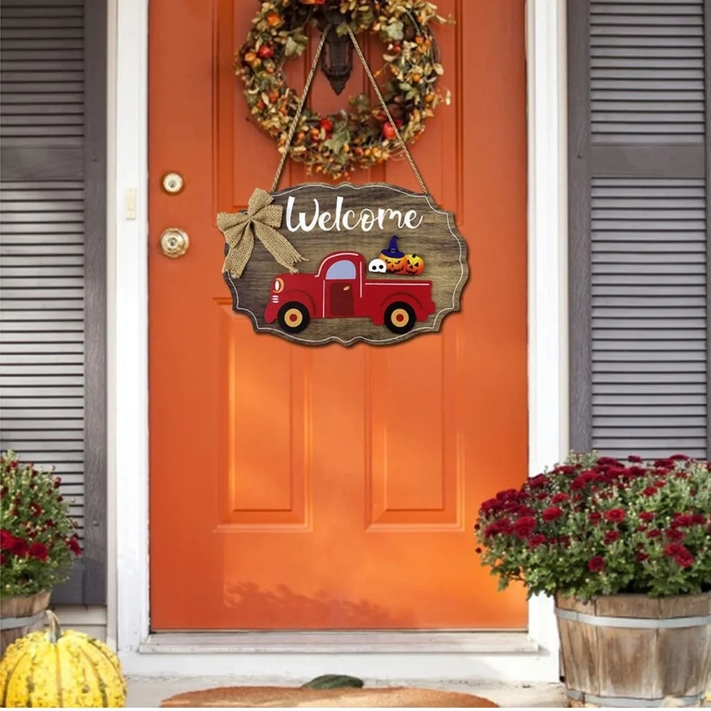 Welcome Sign. Country red Truck Decoration with 12 Interchangeable Holiday- NEW